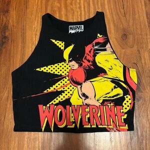 Marvel Wolverine Black Crop Top
